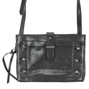 Botkier Crossbody Bag Women's Small Black Distressed Leather Studded Chic